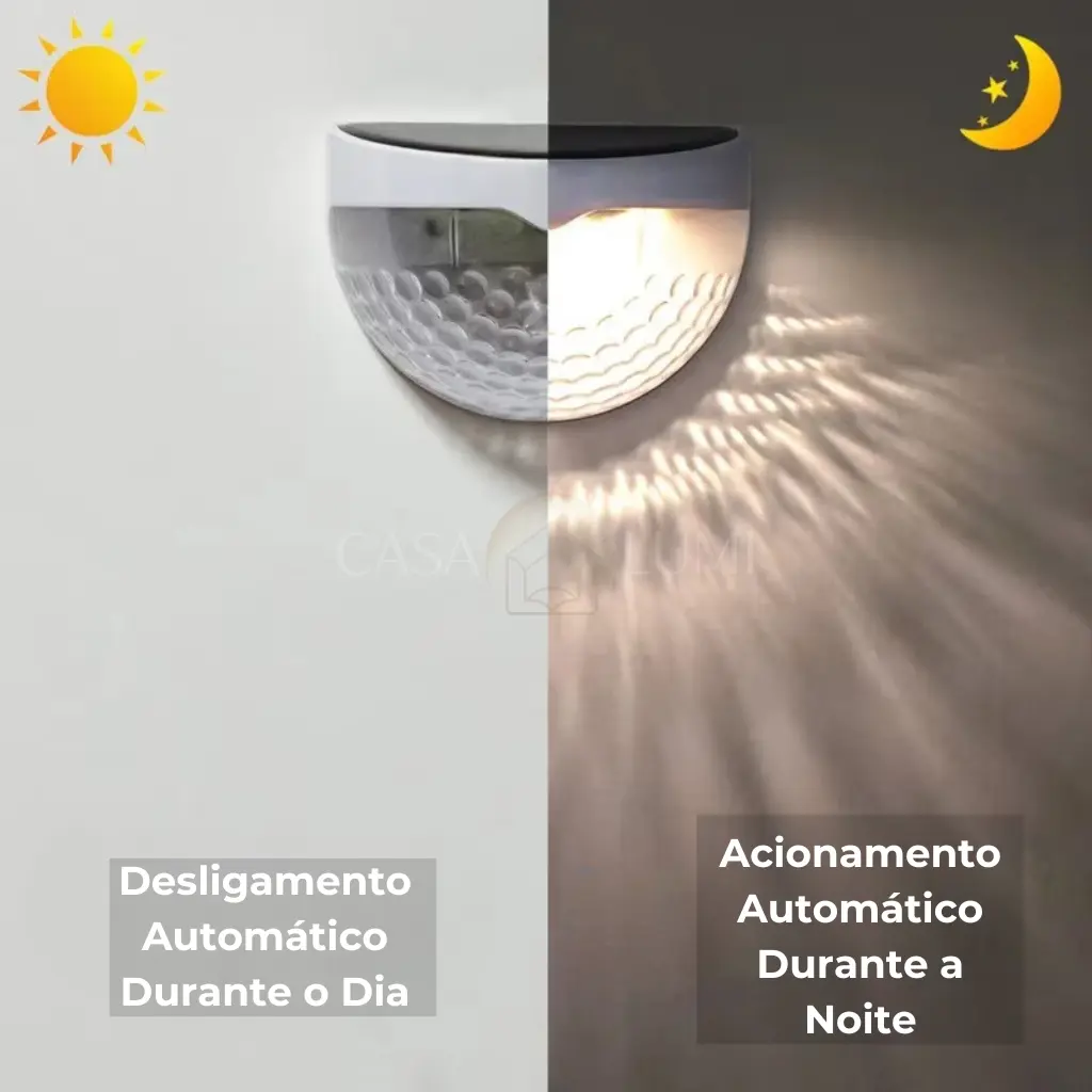 Luminária Solar Externa com Sensor de Acionamento Automático Ganfrei